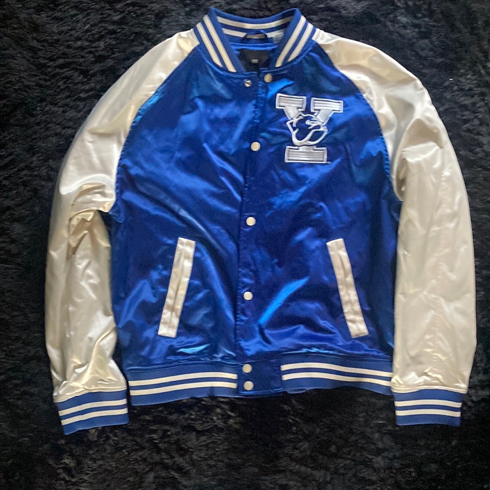 Yale Varsity Jacket, sized XL (blue and white)